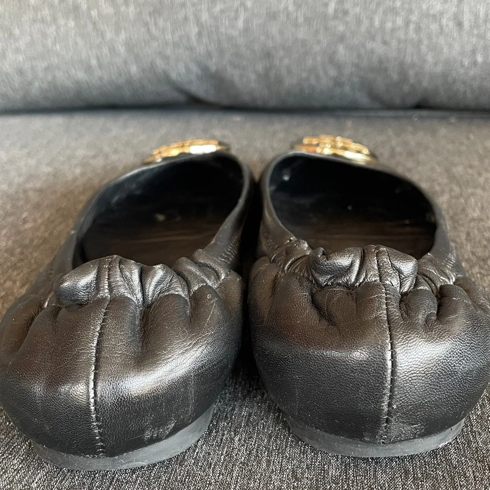 Tory Burch Caroline black leather ballerina flats US 7